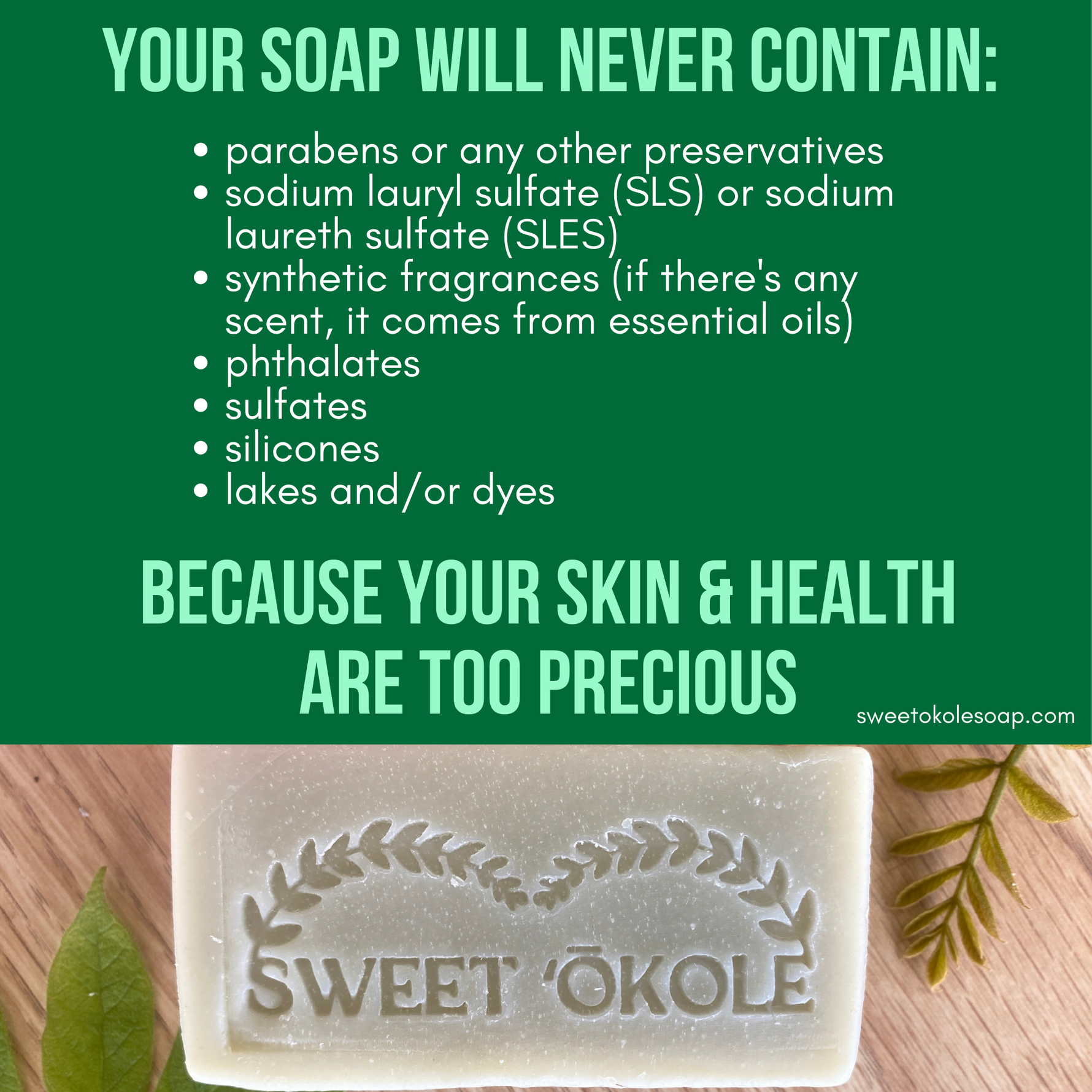 Green Clay & Rosemary Peppermint Soap, Crisp Scent Vegan Bar