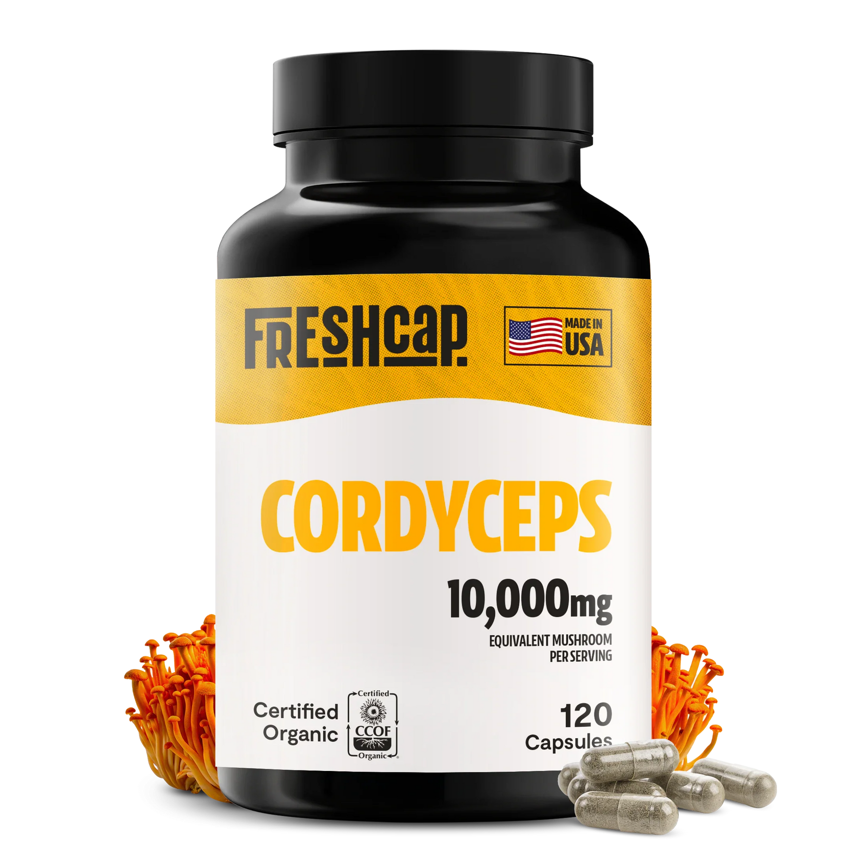 Organic Cordyceps Mushroom Supplement Capsules