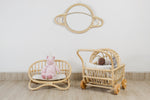 Rattan Doll Stroller – Handmade Boho Doll Pram for Imaginative Play