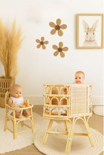 Rattan Doll Crib – Handmade Wicker Doll Bed, Boho Montessori Toy Bassinet for Girls