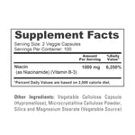 NusaPure Niacinamide 1000mg 200 Veggie Capsules (Non-GMO, Vegan) Flush Free