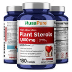 NusaPure Plant Sterols 1500 mg - 180 Tablets (Non-GMO, Vegan) Beta Sitosterol, Bioperine