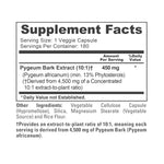 NusaPure Pygeum Bark 10:1 Extract, 450 mg 180 Veggie Caps (Non-GMO, Vegan)
