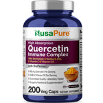 NusaPure Quercetin Complex: Bromelain, Vitamin C, Vitamin D3, Stinging Nettle, Zinc | 200 Veggie Caps (Non-GMO, Bioperine)