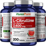 NusaPure L-Citrulline 2,400mg 200 Vegetarian Tablets (Non-GMO, Gluten Free, 100-Day Supply, Bioperine)