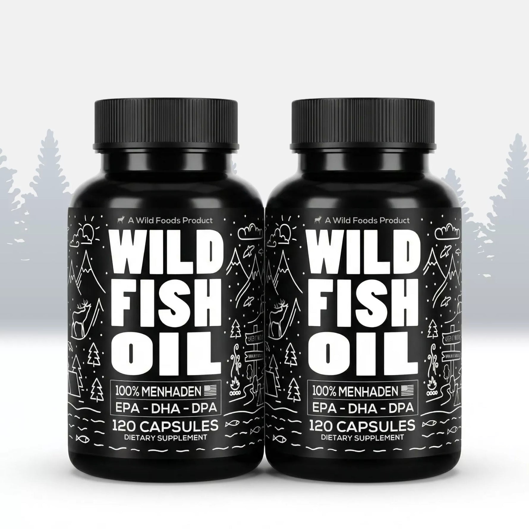 Wild Fish Oil Capsules, Omega-3 Blend, Sustainable, Pure, Third-Party Tested