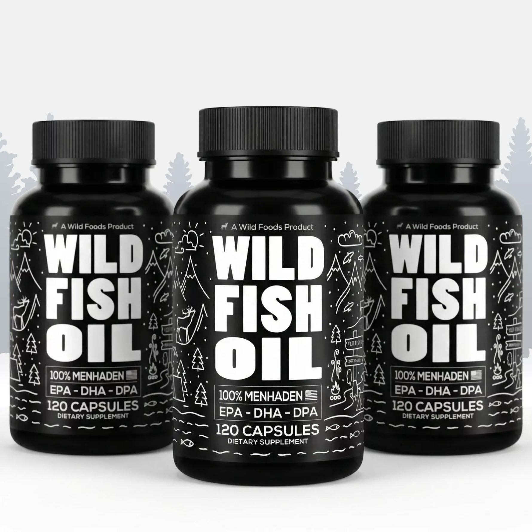 Wild Fish Oil Capsules, Omega-3 Blend, Sustainable, Pure, Third-Party Tested