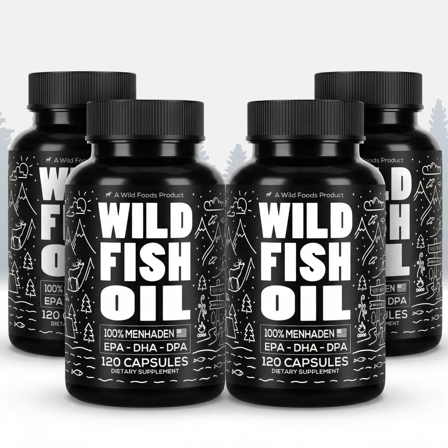 Wild Fish Oil Capsules, Omega-3 Blend, Sustainable, Pure, Third-Party Tested