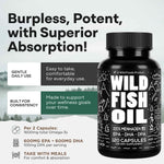 Wild Fish Oil Capsules, Omega-3 Blend, Sustainable, Pure, Third-Party Tested