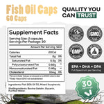 Wild Fish Oil Capsules, Omega-3 Blend, Sustainable, Pure, Third-Party Tested