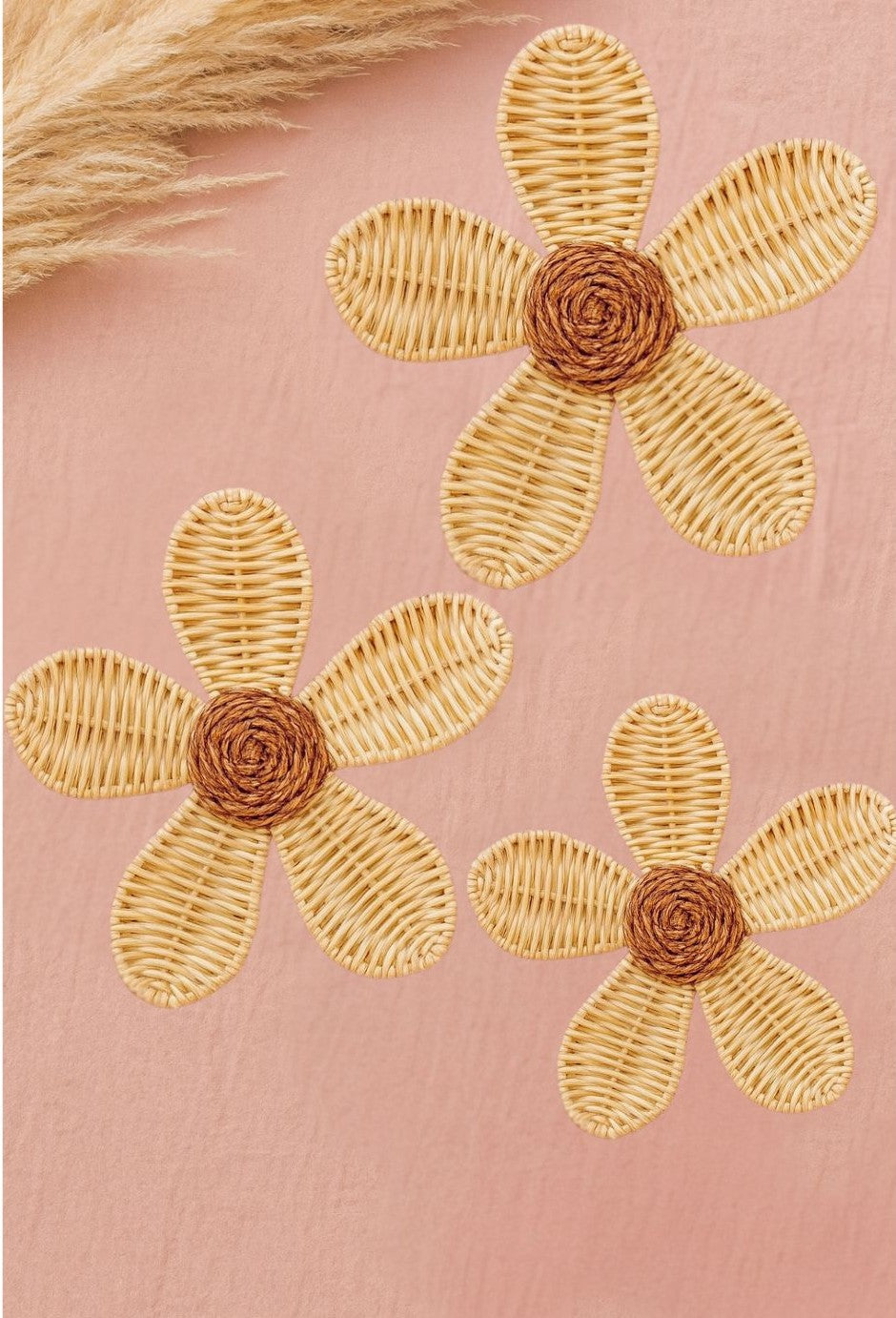 Rattan Daisy Wall Decor | Boho Nursery Wall Art | Kids Room Flower Wall Hanging | Handmade Natural