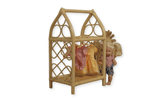 Rattan Doll Clothes Rack with Mini Hangers – Boho Pretend Play Closet for Girls