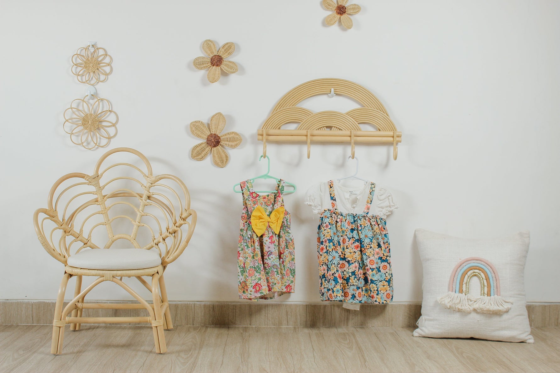 Blossom Dreams Girls Bedroom Rattan Decorative Flower Chair