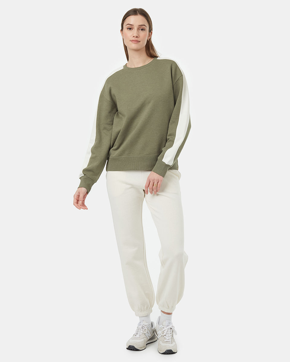 Blocked Sleeve Stripe Crew