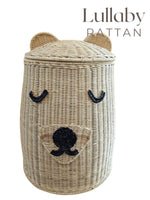 Rattan Bear Hamper Basket | Kids Toy Storage & Nursery Laundry Basket