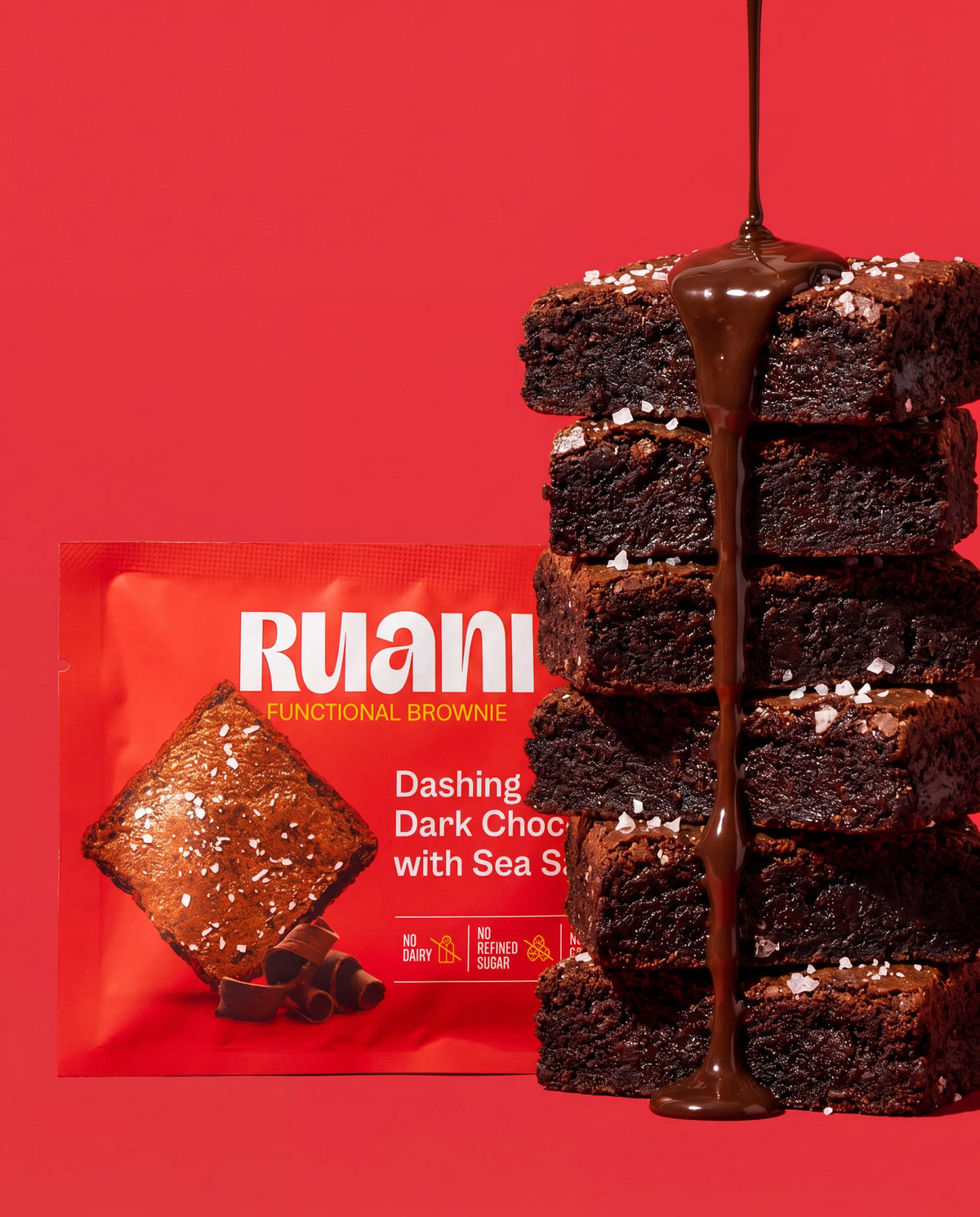 6 pack Dashing Dark Chocolate Brownie with sea salt