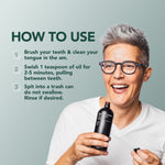 Brilliant Black® Oil Pulling – Charcoal Ayurvedic Mouthwash for Teeth Whitening & Fresh Breath, 6.75 oz