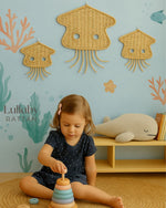 Rattan Jellyfish Wall Decor – Boho Coastal Nursery Wall Art