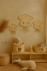 Rattan Jellyfish Wall Decor – Boho Coastal Nursery Wall Art