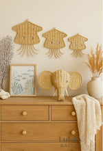 Rattan Jellyfish Wall Decor – Boho Coastal Nursery Wall Art