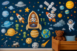 Rattan Rocket Ship Wall Shelf – Space Theme Kids Room & Nursery Décor