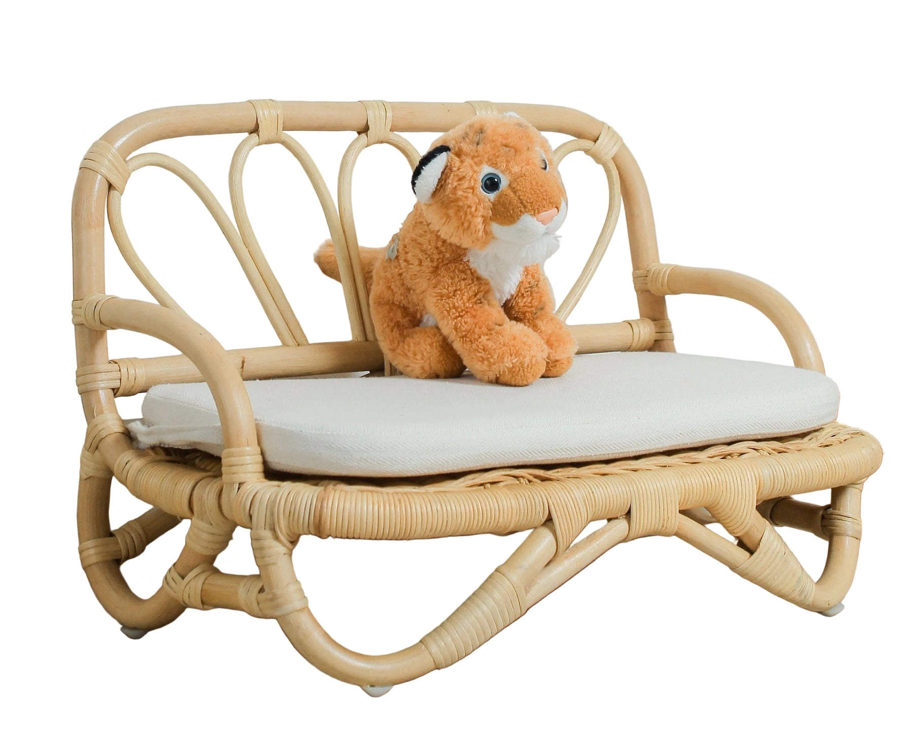 The Heirloom Doll Couch | Boho Montessori Doll Furniture | Eco-Friendly Pretend Play Sofa for Dolls
