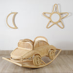 Vintage Inspired Rattan Rocking Car for Toddlers