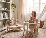 The Heirloom Doll Couch | Boho Montessori Doll Furniture | Eco-Friendly Pretend Play Sofa for Dolls