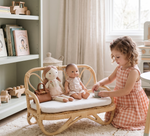 The Heirloom Doll Couch | Boho Montessori Doll Furniture | Eco-Friendly Pretend Play Sofa for Dolls
