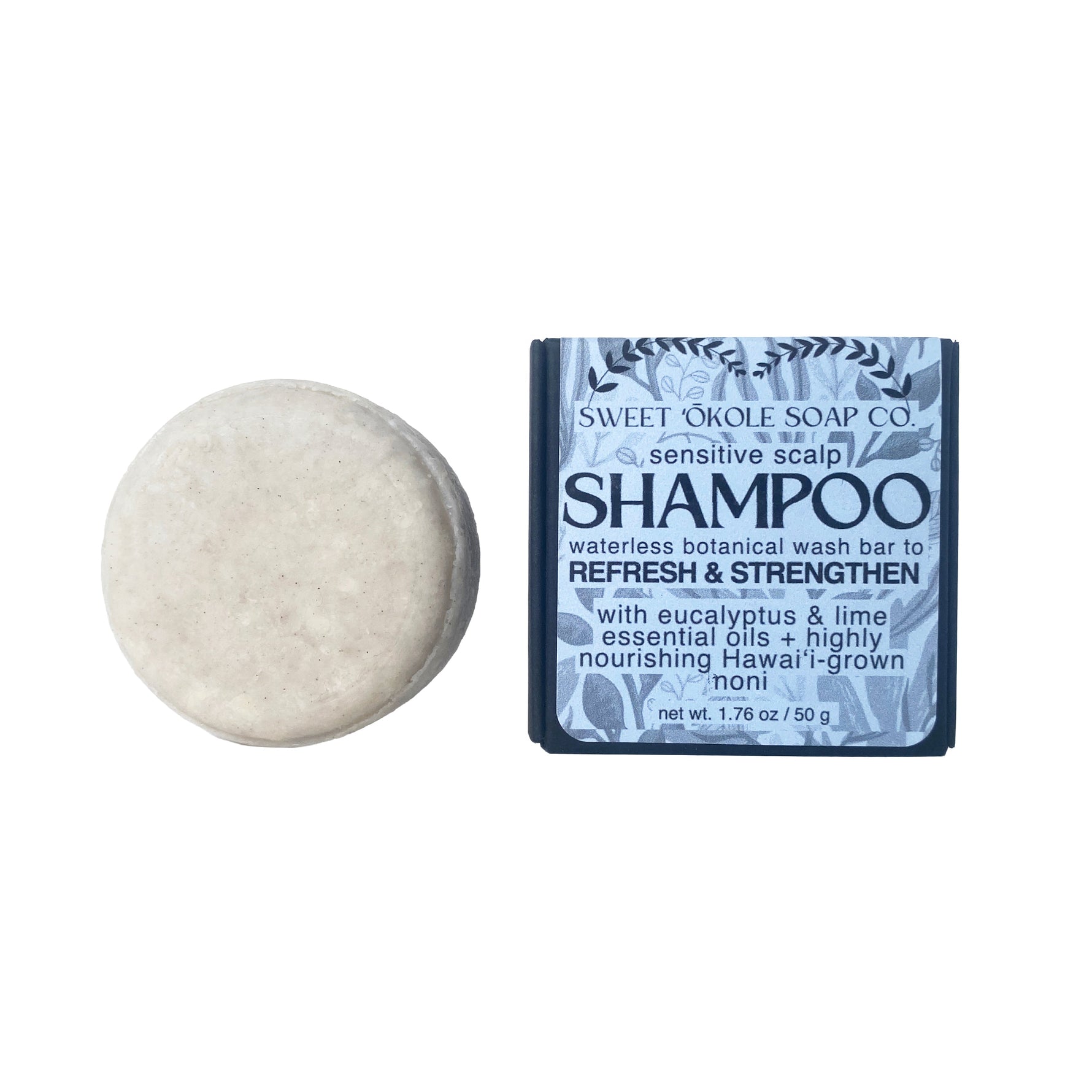 Natural Shampoo Bar Eucalyptus & Lime Essential Oils with Noni