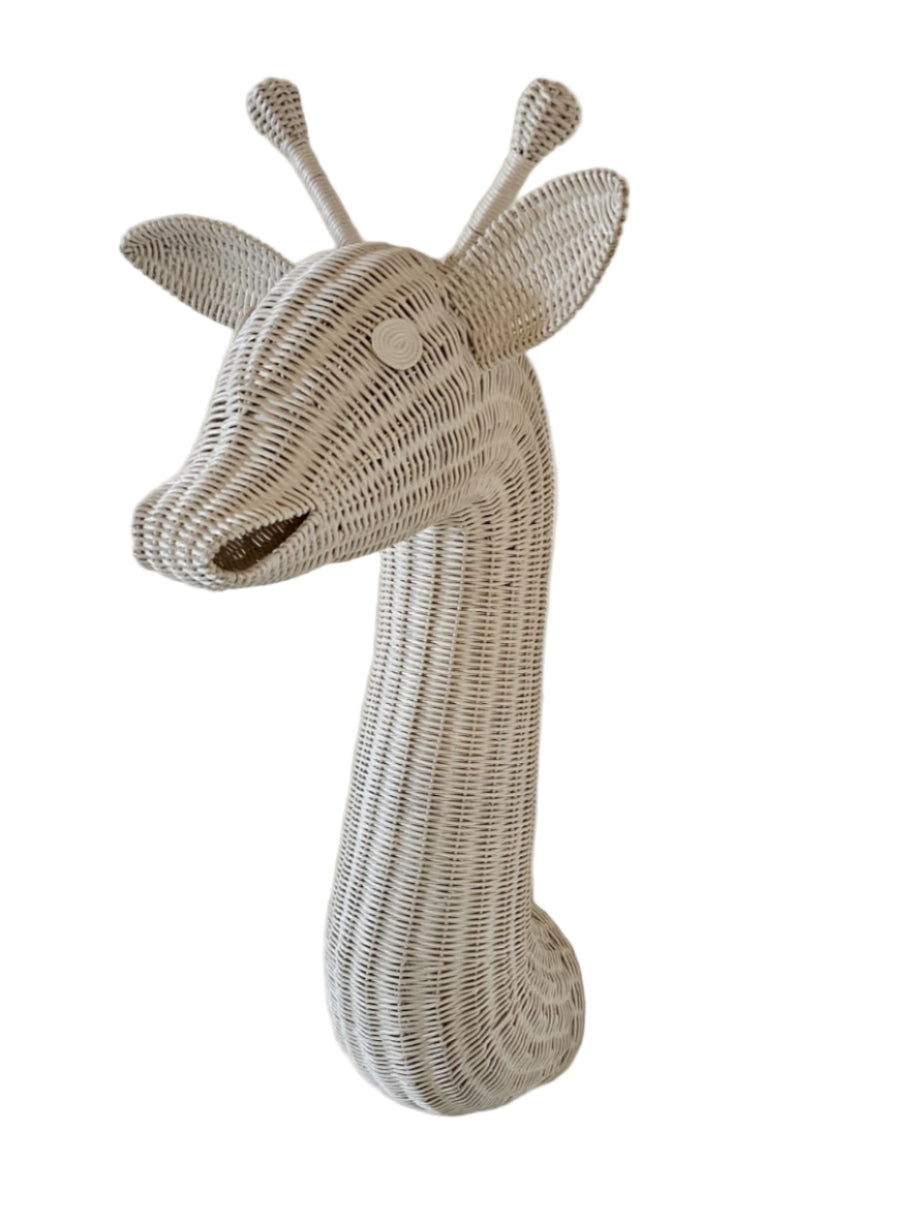 Rattan Giraffe Wall Decor – Boho Nursery & Kids Room Wall Art | Handmade Safari Animal Decor