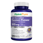 NusaPure Passion Flower 20:1 Extract, 300 mg, 120 Veggie Caps, Non-GMO, Bioperine, Extract Supplement