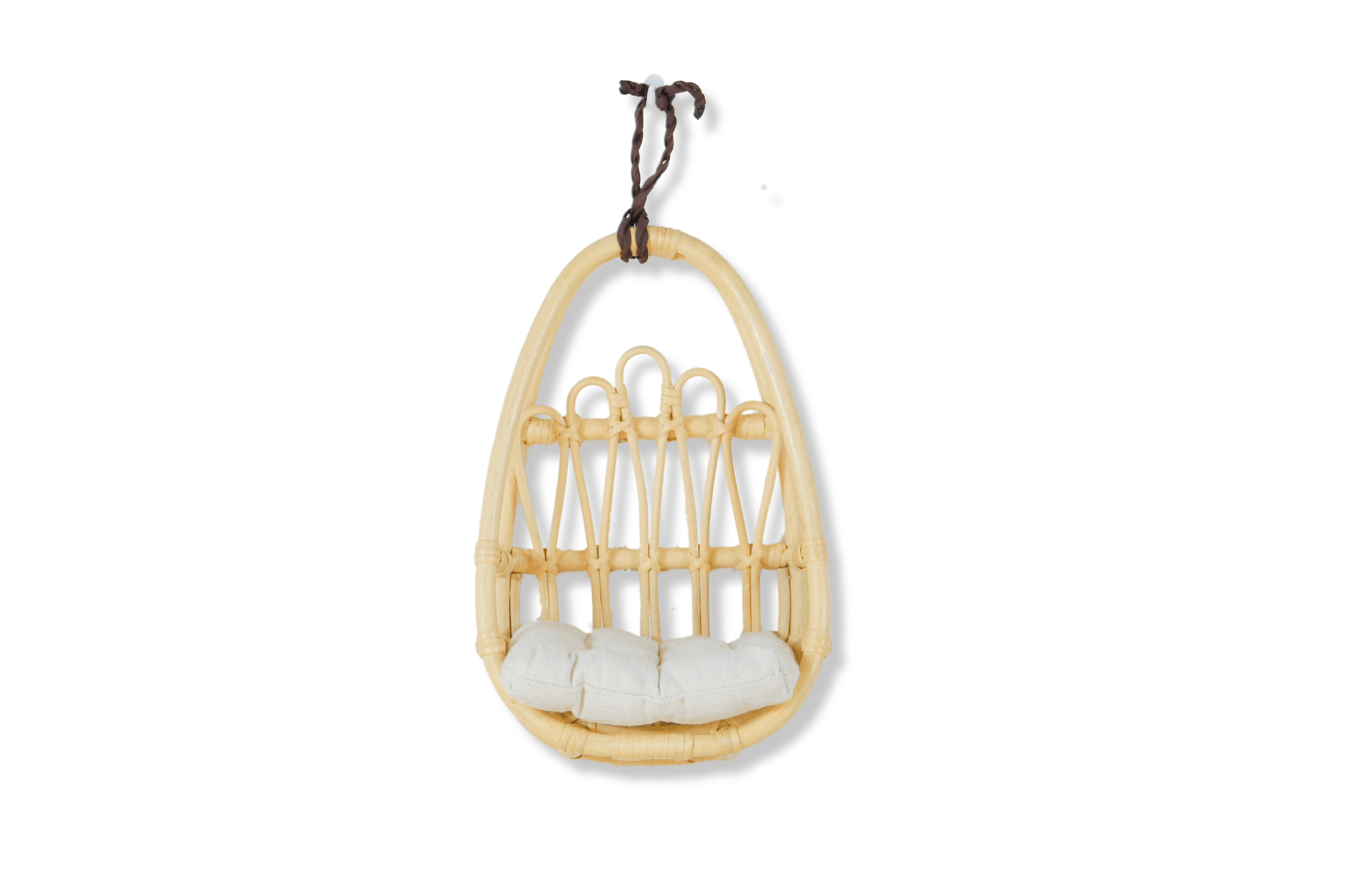 Boho Rattan Doll Wall Chair – Handwoven Nursery Wall Decor & Pretend Play Seat for Girls