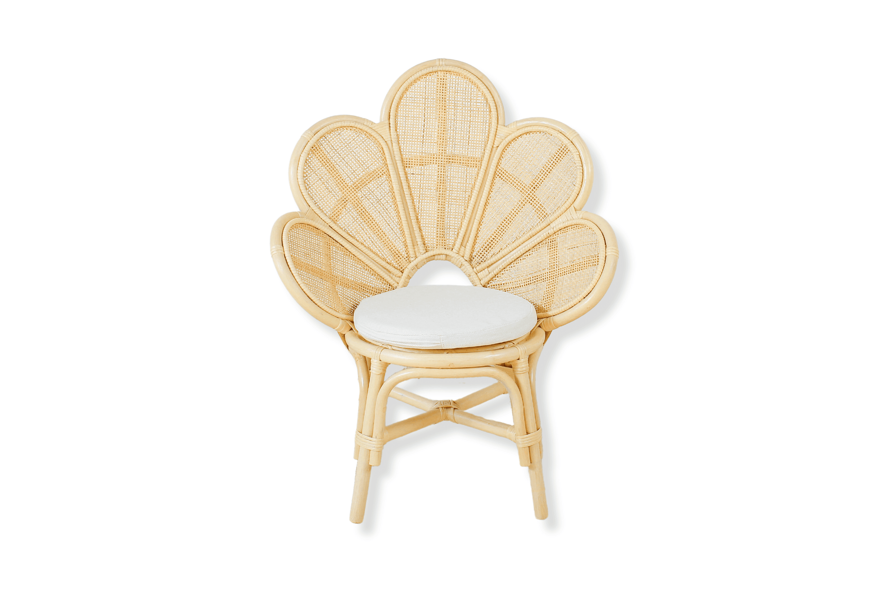 Handmade Rattan Flower Chair for Kids – Blossom Bloom Rattan Chair – Handwoven Flower Chair for Kids and Dolls| Boho Nursery & Playroom Furniture
