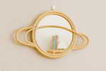 Rattan Saturn Mirror | Boho Nursery Wall Decor | Handmade Natural Rattan Mirror for Kids Room | Eco-Friendly Montessori Wall Art