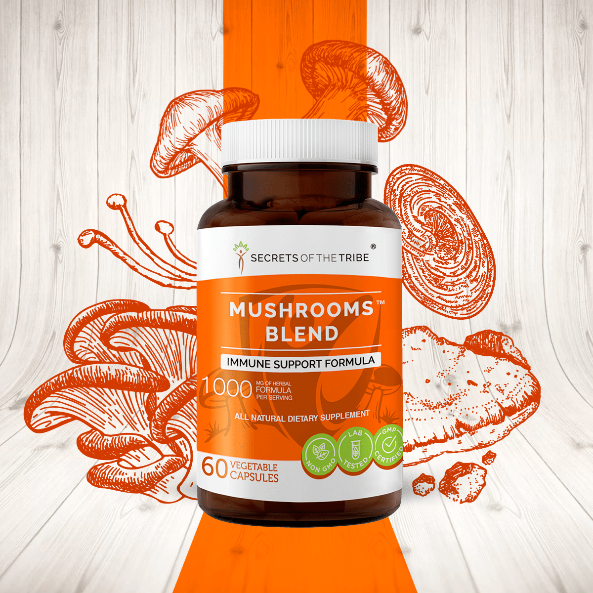 Mushrooms Blend Capsules - Immune Support Formula