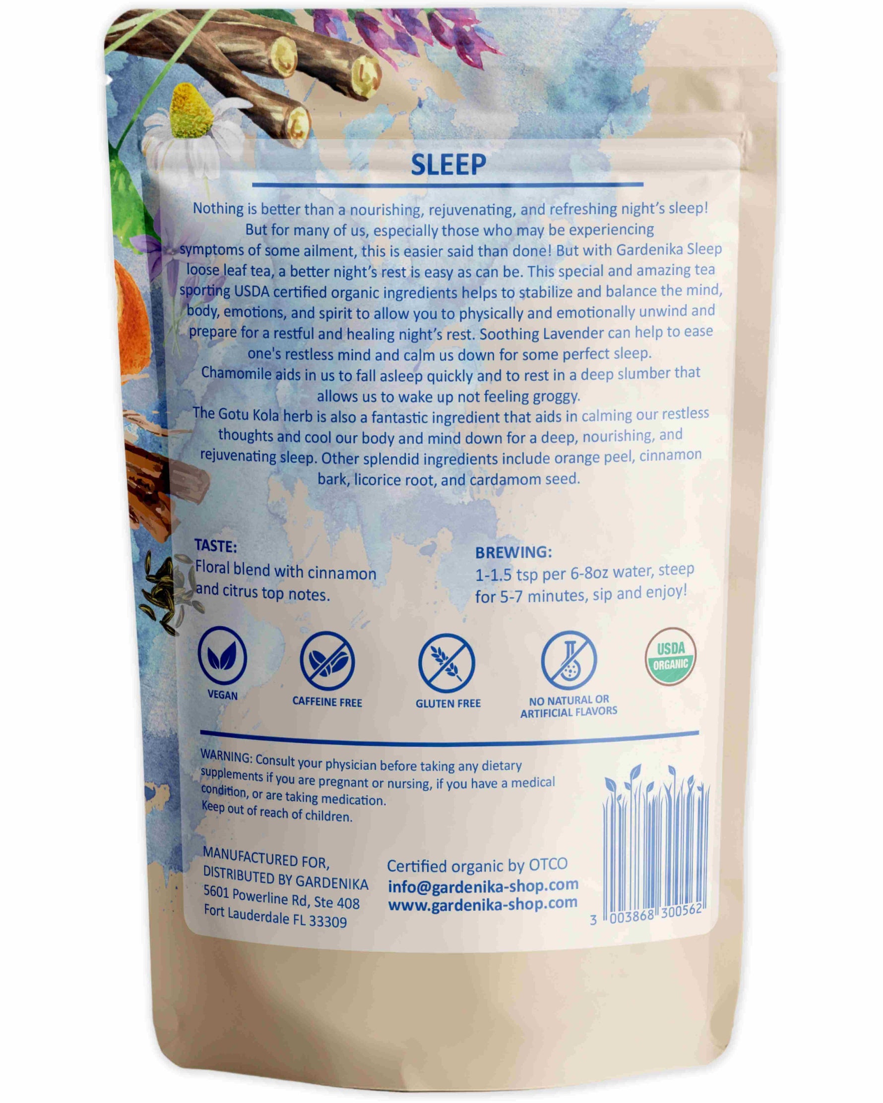 Sleep Tea, Evening Relaxation | Chamomile Lavender Gotu Kola | Organic