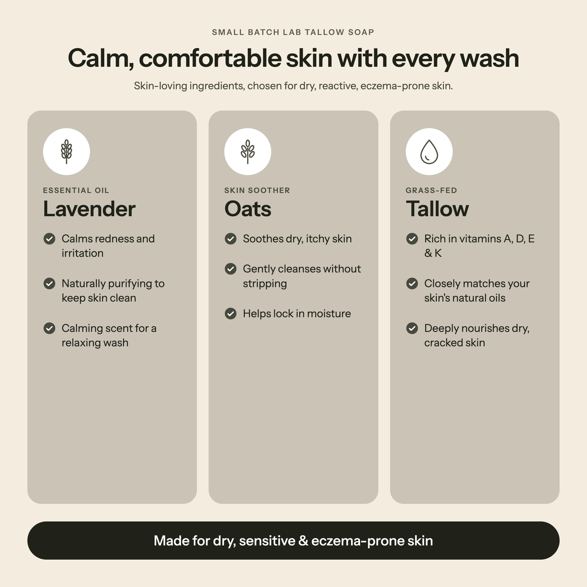 Organic Lavender Oats Tallow Soap
