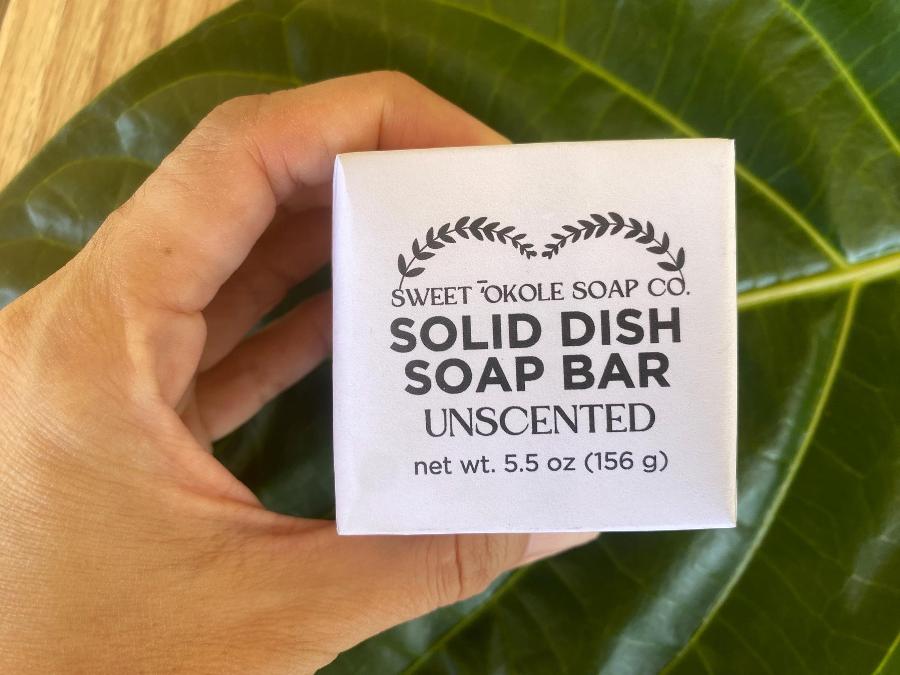 Solid Dish Soap Bar Non-Toxic, Unscented, Plastic-Free Dishwashing