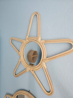 Rattan Star Wall Mirror – Boho & Space Kids Room Decor - Celestial Theme - Universe theme kids room