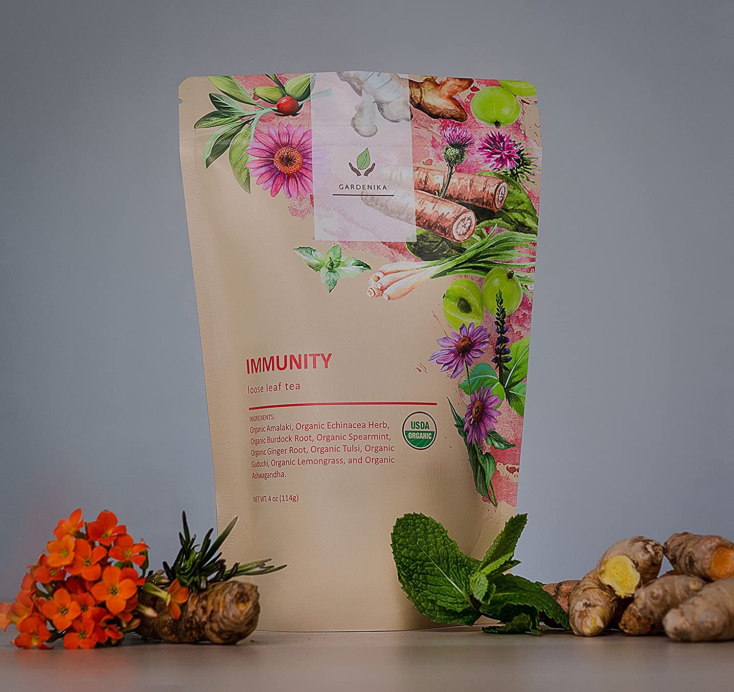 Immune Defense Tea, Echinacea Ashwagandha | Organic Herbal Blend