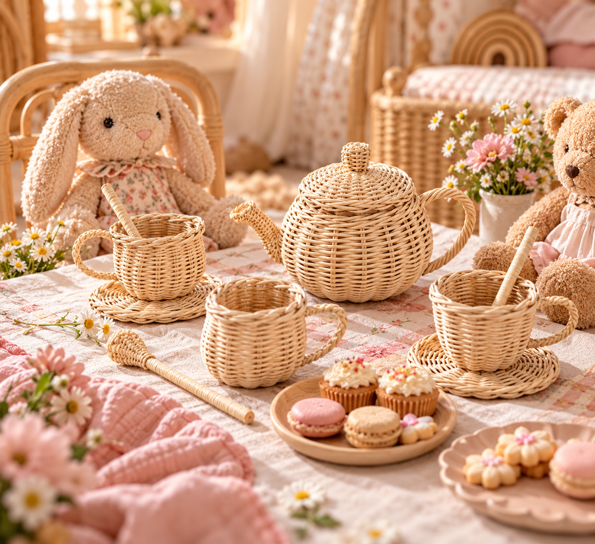 Wicker Tea Party Play Set