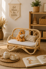 The Heirloom Doll Couch | Boho Montessori Doll Furniture | Eco-Friendly Pretend Play Sofa for Dolls
