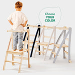 Toddler Tower: Foldable Step Stool for Toddlers - Beige