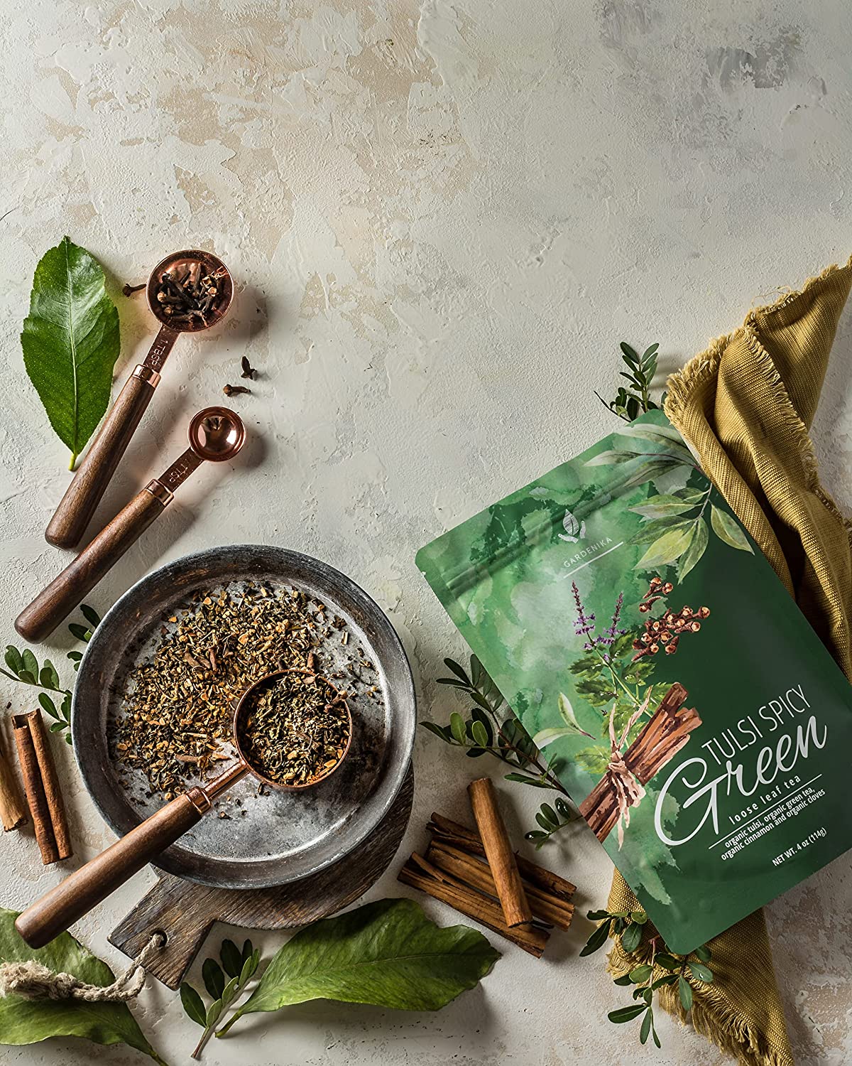 Tulsi Spicy Chai Tea, Energy & Focus - Green Tea - Organic & Kosher