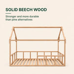 Twin Size Montessori House Bed for Kids with Fence
