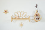 Rattan Doll Wall Hanger Chair – Boho Kids Room Decor & Gift for Girls | Handmade Nursery Wall Basket for Dolls