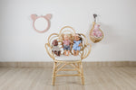 Kids Pink Rattan Teddy Bear Wall Mirror – Baby Girl Nursery & Kids Room Décor Gift