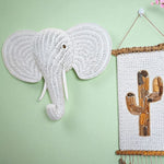 Rattan Elephant Wall Decor – Safari Nursery Wall Art | Boho Kids Room Animal Head | Handmade Natural Rattan Décor