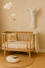 Rattan Giraffe Wall Decor – Boho Nursery & Kids Room Wall Art | Handmade Safari Animal Decor